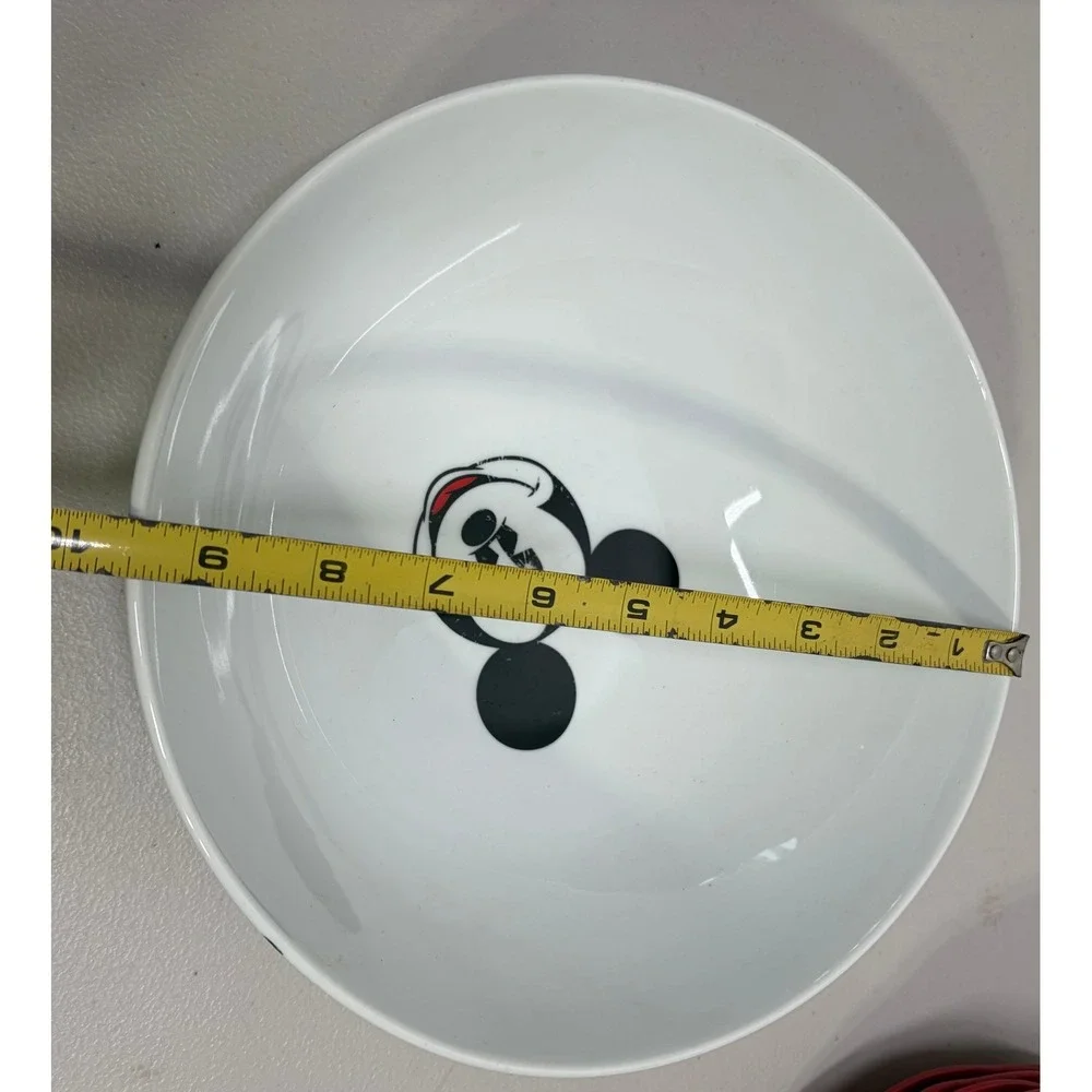 Disney Mickey Mouse Minnie Mouse Ceramic Serving Bowl White Black Red‎ 9.25x3
